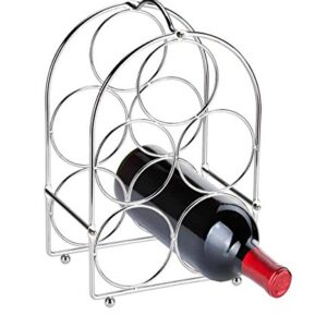 Home Basics Tabletop Wine Rack, Chrome, 5-Bottle