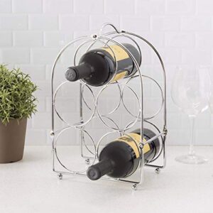 Home Basics Tabletop Wine Rack, Chrome, 5-Bottle