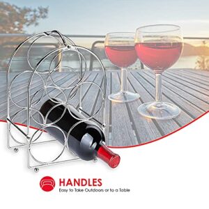 Home Basics Tabletop Wine Rack, Chrome, 5-Bottle