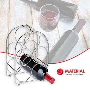 Home Basics Tabletop Wine Rack, Chrome, 5-Bottle