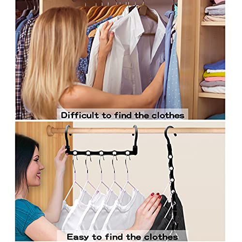 Closet Organizer,12 Pack Stronger Closet Organizers and Storage Clothes Hanger with 5 Holes Closet Storage for Heavy Clothes,College Dorm Room Essentials Magic Closet Organization Space Saving Hangers