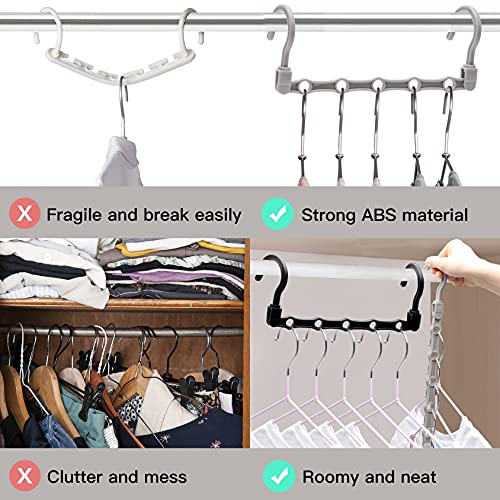 Closet Organizer,12 Pack Stronger Closet Organizers and Storage Clothes Hanger with 5 Holes Closet Storage for Heavy Clothes,College Dorm Room Essentials Magic Closet Organization Space Saving Hangers