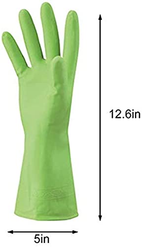 URBANSEASONS Dishwashing Rubber Gloves for Cleaning – 4 Pairs Household Gloves Including Blue, Pink, Green and Red, Non Latex and Fit Your Hands Well, Great Kitchen Tools