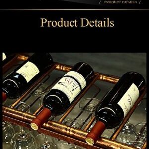 WGX Design For You Wine Bar Wall Rack 60'' Hanging Bar Glass Rack&Hanging Bottle Holder Adjustable(Bronze)