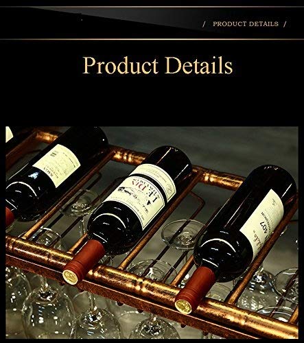 WGX Design For You Wine Bar Wall Rack 60'' Hanging Bar Glass Rack&Hanging Bottle Holder Adjustable(Bronze)