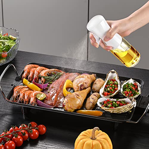 Oil Sprayer for Cooking, Olive Oil Sprayer Mister, 200ml Glass Olive Oil Spray Bottle, Kitchen Gadgets Accessories for Air Fryer, Canola Oil Spritzer, Widely Used for Salad Making, Baking, Frying, BBQ