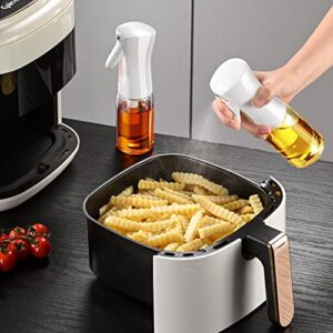 Oil Sprayer for Cooking, Olive Oil Sprayer Mister, 200ml Glass Olive Oil Spray Bottle, Kitchen Gadgets Accessories for Air Fryer, Canola Oil Spritzer, Widely Used for Salad Making, Baking, Frying, BBQ