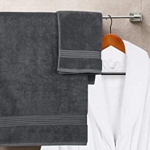 Utopia Towels 8-Piece Luxury Towel Set, 2 Bath Towels, 2 Hand Towels, and 4 Wash Cloths, 600 GSM 100% Ring Spun Cotton Highly Absorbent Towels for Bathroom, Sports, and Hotel (Grey)