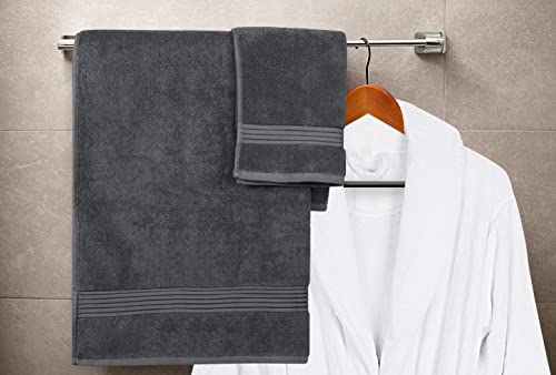 Utopia Towels 8-Piece Luxury Towel Set, 2 Bath Towels, 2 Hand Towels, and 4 Wash Cloths, 600 GSM 100% Ring Spun Cotton Highly Absorbent Towels for Bathroom, Sports, and Hotel (Grey)