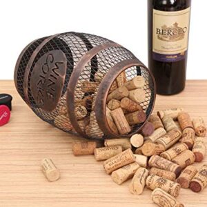 SODUKU Wine Barrel Cork Holder, Wine Cork Holder, Cork Storage, Antique Bronze