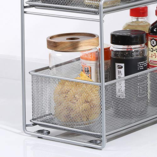 LaCyan Stackable Cabinet Organizer Pull Out Drawer for Kitchen Under Sink Storage,2 Tier