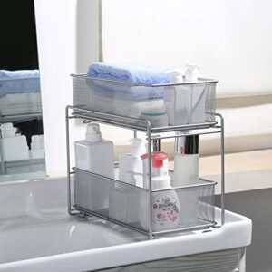 LaCyan Stackable Cabinet Organizer Pull Out Drawer for Kitchen Under Sink Storage,2 Tier