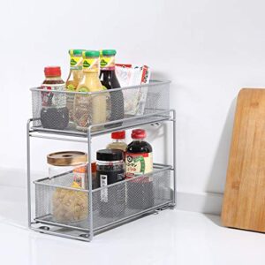 LaCyan Stackable Cabinet Organizer Pull Out Drawer for Kitchen Under Sink Storage,2 Tier