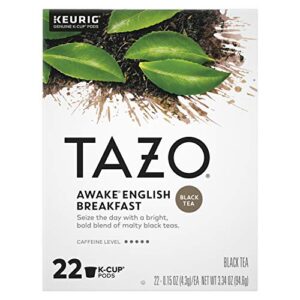 tazo k-cups for bold traditional breakfast-style black tea, 22 tea bags