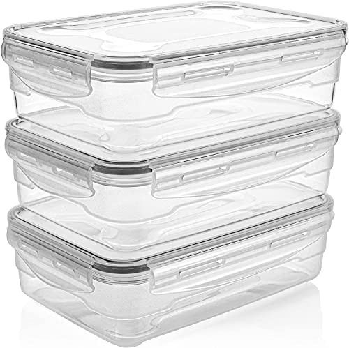 Homemaid Living Premium Airtight Plastic Storage Containers Easy Lock Lid, Microwave Freezer and Dishwasher Safe, Perfect Meal Prep or Food Storage Containers (Set of 3))