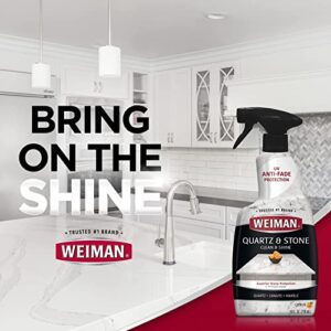 Weiman Quartz Countertop Cleaner and Polish - 24 Ounce with Microfiber Cloth - Clean and Shine Your Quartz Countertops Islands and Stone Surfaces with UV Protection