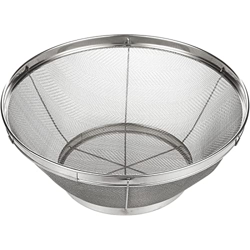 Large Fine Mesh Pasta Strainer, Metal Colander for Rice, Quinoa, Yogurt (10 x 4 In)