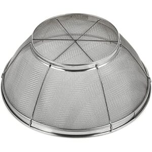 Large Fine Mesh Pasta Strainer, Metal Colander for Rice, Quinoa, Yogurt (10 x 4 In)