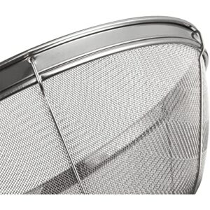 Large Fine Mesh Pasta Strainer, Metal Colander for Rice, Quinoa, Yogurt (10 x 4 In)