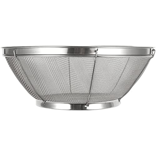 Large Fine Mesh Pasta Strainer, Metal Colander for Rice, Quinoa, Yogurt (10 x 4 In)