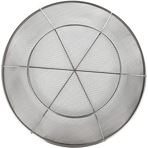 Large Fine Mesh Pasta Strainer, Metal Colander for Rice, Quinoa, Yogurt (10 x 4 In)