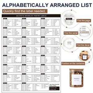 308 Kitchen Pantry Labels for Food Containers, 3 Sizes White Minimalist Labels for Organizing, Food Labels for Jars, Storage Bins, Preprinted Waterproof Pantry Labels for Containers