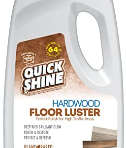 Quick Shine Hardwood Floor Luster 64oz | Plant-Based Cleaner & Polish w Carnauba | Simply Squirt & Spread | Don't Refinish It, Quick Shine It | Safer Choice Cleaner | Restore-Protect-Refresh