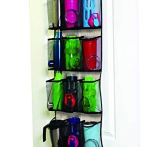 Jokari Tumbler and Bottle Storage Organizer Door Rack Holds Large Water and Drinking Containers with a Unique Over the Door Shelf System with Mesh Net Sleeves that Hangs Perfect in a Kitchen Pantry