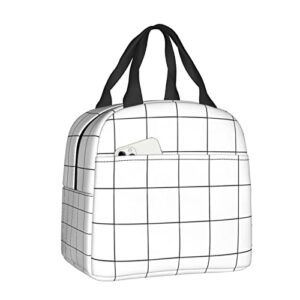 white checkered bags, reusable snack bag food container for boys girls men women school work travel picnic waterproof outdoors game handbags for adults