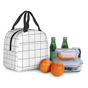 White Checkered Bags, Reusable Snack Bag Food Container For Boys Girls Men Women School Work Travel Picnic Waterproof Outdoors Game Handbags For Adults