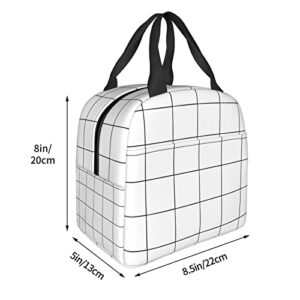 White Checkered Bags, Reusable Snack Bag Food Container For Boys Girls Men Women School Work Travel Picnic Waterproof Outdoors Game Handbags For Adults