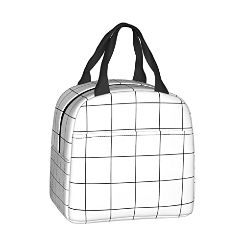 White Checkered Bags, Reusable Snack Bag Food Container For Boys Girls Men Women School Work Travel Picnic Waterproof Outdoors Game Handbags For Adults