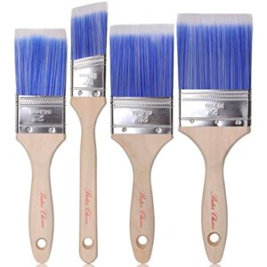 bates paint brushes – 4 pack, treated wood handle, paint brush, paint brushes set, professional brush set, trim paint brush, paintbrush, small paint brush, stain brush
