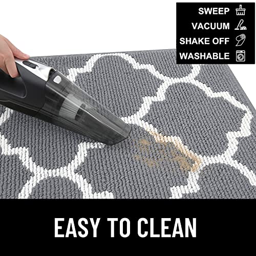 OLANLY Indoor Door Mat, 20x32, Non-Slip Absorbent Resist Dirt Entrance Mat, Washable Low-Profile Inside Floor Mat Doormats for Entryway, Grey