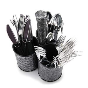 Mind Reader 3-Compartment Caddy Utensil Holder, Black