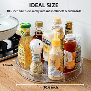 DYFAIS Lazy Susan Organizer, Pantry Organization and Storage, 10.6 Inch Clear Acrylic Turntable Organizer Fridge Organizer Rotating Tray for Cabinet Kitchen Pantry Storage Spinning Spice Rack