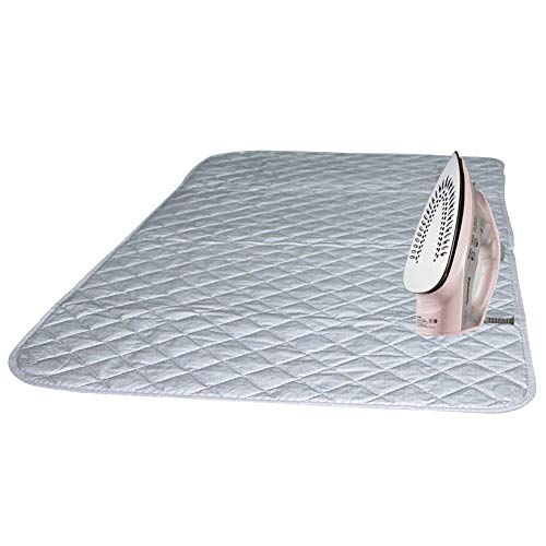 Ruibo Magnetic Ironing Mat Blanket Ironing Board Replacement,Iron Board Alternative Cover / Quilted Washer Dryer Heat Resistant Pad / Portable Ironing Board Cover/Mat Grey 33"X 18"
