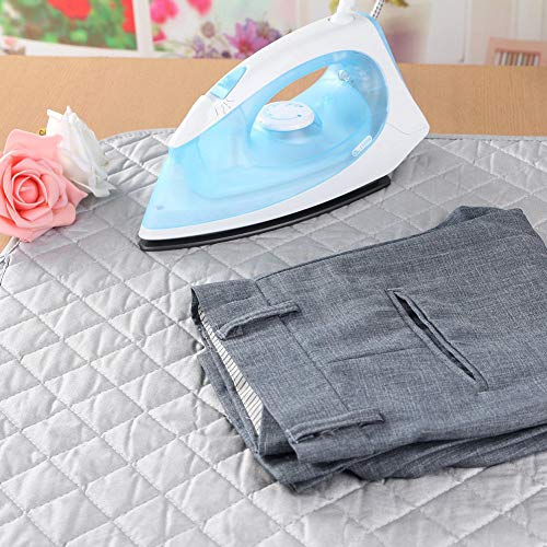 Ruibo Magnetic Ironing Mat Blanket Ironing Board Replacement,Iron Board Alternative Cover / Quilted Washer Dryer Heat Resistant Pad / Portable Ironing Board Cover/Mat Grey 33"X 18"