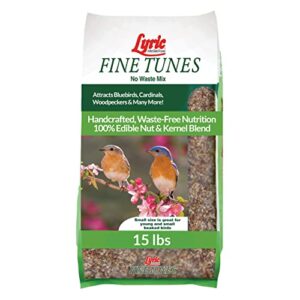 lyric fine tunes wild bird seed – no waste bird food mix – attracts bluebirds, finches, chickadees & more – 15 lb. bag