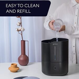 Top Fill Humidifier with Essential Oil Diffuser 4L for Home, Baby, Bedroom, Large Room & Indoor Plants, Cool Mist Ultrasonic Quiet Air Humidifiers, Automatic Humidity Control, Night Light (Black)