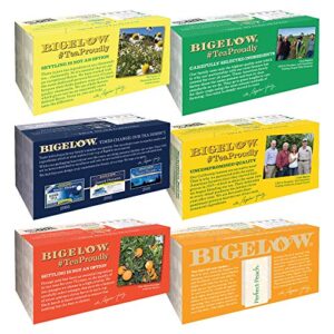 Bigelow Herbal Tea 6 Flavor Variety Pack, Caffeine Free, (Pack of 6) 118 Tea Bags Total