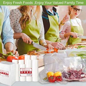 WVacFre 6 Pack 8"x20'(3Rolls) and 11"x20'(3Rolls) Vacuum Sealer Bags Rolls with Commercial Grade,BPA Free,Heavy Duty,Great for Food Vac Storage or Sous Vide Cooking