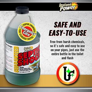 Instant Power Septic Shock Septic Tank Treatment, Drain Cleaner Liquid Clog Remover for Septic System, 67.6 FL OZ (2 Liter)