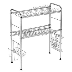 amazon basics 26-inch over the sink 2-tier dish drying rack – rust-resistant, stainless steel