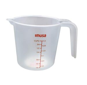 imusa usa 2 cup plastic measuring cup, transparent