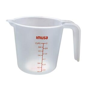 IMUSA USA 2 Cup Plastic Measuring Cup, Transparent