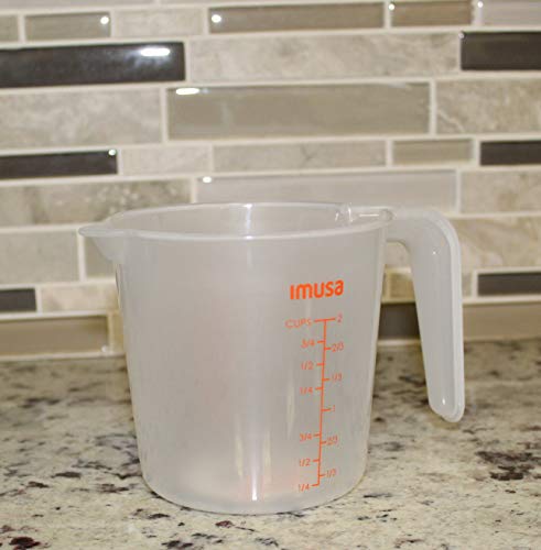 IMUSA USA 2 Cup Plastic Measuring Cup, Transparent