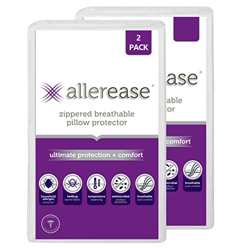 AllerEase Ultimate Pillow Protector, Standard/Queen, 2 Pack