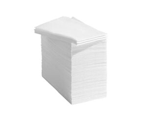 50 linen feel disposable bathroom napkins – white | disposable guest towels | wedding napkins | paper napkins | disposable paper hand towels for guest bathroom, parties, weddings, dinners or events
