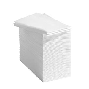 50 Linen Feel Disposable Bathroom Napkins - White | Disposable Guest Towels | Wedding Napkins | Paper Napkins | Disposable Paper Hand Towels for Guest Bathroom, Parties, Weddings, Dinners Or Events